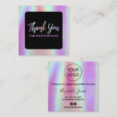 ホログラフィックとブラックをご購入いただき、ありがとうございます スクエア名刺 (正面/裏面)