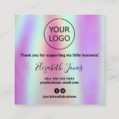 ホログラフィックとブラックをご購入いただき、ありがとうございます スクエア名刺 (裏面)