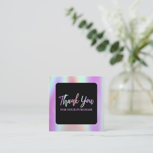 ホログラフィックとブラックをご購入いただき、ありがとうございます スクエア名刺 (スタンド正面)