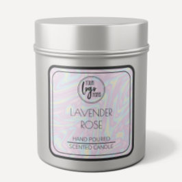 ホログラフィックと黒あなたのロゴSoy Candleラベル スクエアシール