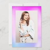 ホログラフィックなアイスクリーム 紫の女の子のピンクのスイート16 招待状 (裏面)