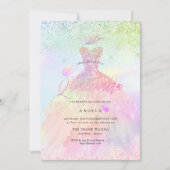 ホログラフィックなキンチェアネラプリンセス+バタフライ 招待状 (正面)