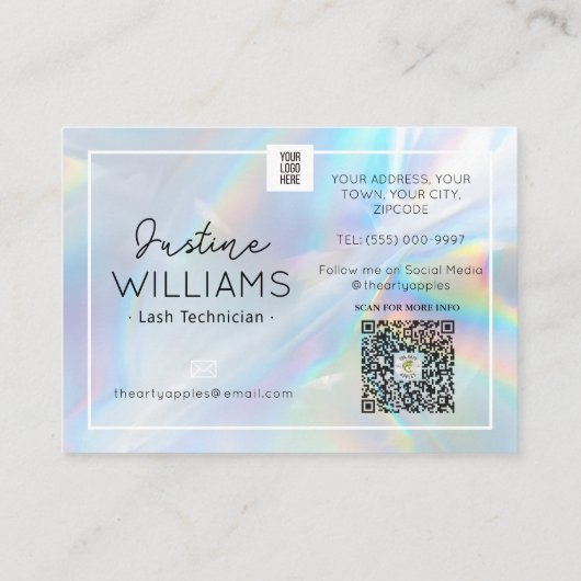 ホログラフィックまつげエクステンションアフターケア 名刺 (裏面)