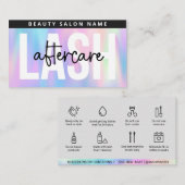 ホログラフィックまつげ拡張ラッシュアフターケアカード 名刺 (正面/裏面)