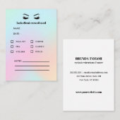 ホログラフィックまつ毛の延長クライアントの相談 名刺 (正面/裏面)