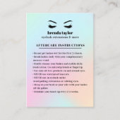 ホログラフィックまつ毛ブラウバアフターケアの指示 名刺 (正面)