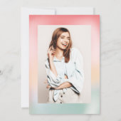 ホログラフィックアイスグラデーションクリームピンクガーリースイーツ16 招待状 (裏面)