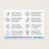 ホログラフィックアイブロウティントアフターケアカード (裏面)