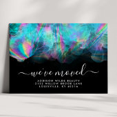 ホログラフィックアルコールインクの移動告知 案内ポストカード