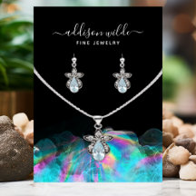 ホログラフィックアルコールインクネックレスイヤリングディスプレイ