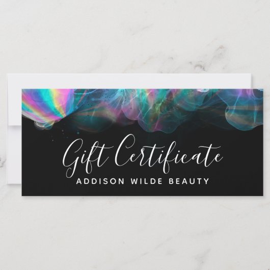 ホログラフィックアルコールインクビジネス商品券 (正面)