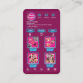 ホログラフィックインスタグラム美しいコスメティックピンクQRコード 名刺 (正面)