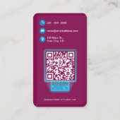 ホログラフィックインスタグラム美しいコスメティックピンクQRコード 名刺 (裏面)