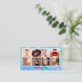 ホログラフィックインスタグラム8写真コラージュqrコード 名刺 (スタンド正面)