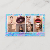 ホログラフィックインスタグラム8写真コラージュqrコード 名刺 (正面)