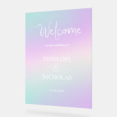 ホログラフィックウェルカム アクリルサイン (傾斜)