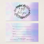 ホログラフィックウッドランドガーランドギフト証書 (正面&裏面)