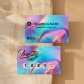 ホログラフィックエステティシャンエレガントスクリプトカリグラフ ロイヤリティカード