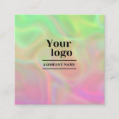 ホログラフィックエステティシャンモダンインはっきりしたスタグラム スクエア名刺 (正面)