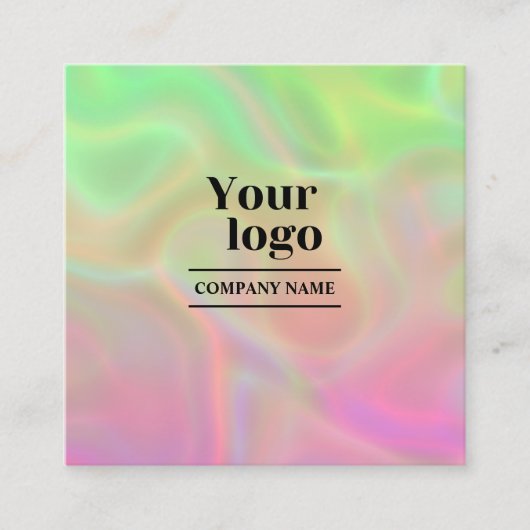 ホログラフィックエステティシャンモダンインはっきりしたスタグラム スクエア名刺 (正面)
