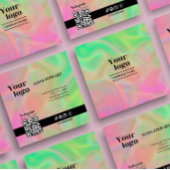 ホログラフィックエステティシャンモダンインはっきりしたスタグラム スクエア名刺