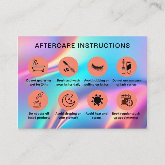 ホログラフィックエステティシャンラッシュクライアン気にト後 名刺 (裏面)