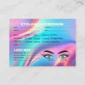 ホログラフィックエステティシャンラッシュレコードカード 名刺 (裏面)