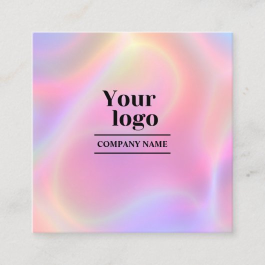 ホログラフィックエステティシャンInstagram Qrコード スクエア名刺 (正面)