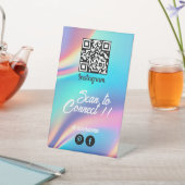 ホログラフィックエステティシャンQrコードインスタグラム 台座サイン (インサイチュ)