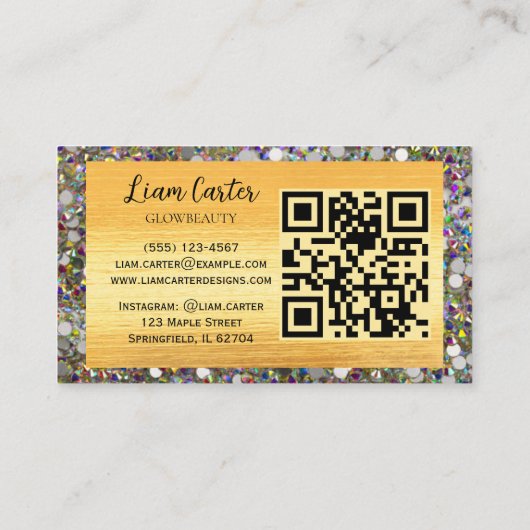 ホログラフィックエレガントカスタマイズ可能な名刺 名刺 (裏面)