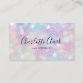 ホログラフィックオパールグリッターQRコード 名刺 (正面)