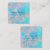 ホログラフィックオパールストーングリッター スクエア名刺 (正面/裏面)