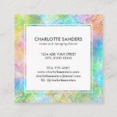 ホログラフィックオパール宝石金ゴールドグリッター スクエア名刺 (裏面)