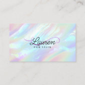ホログラフィックオパール石の髪の毛サロンヘアスタイリスト 名刺 (裏面)