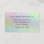 ホログラフィックオパール石ミニマリストの名刺 名刺 (裏面)