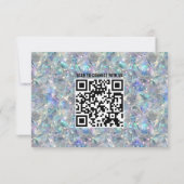 ホログラフィックオパール石背景 サンキューカード (裏面)