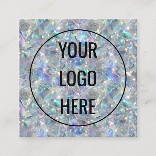 ホログラフィックオパール石背景 スクエア名刺 (正面)