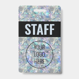 ホログラフィックオパール石背景 バッジ