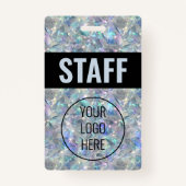 ホログラフィックオパール石背景 バッジ (正面)