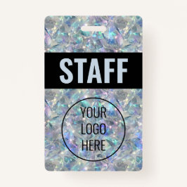 ホログラフィックオパール石背景 バッジ