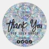 ホログラフィックオパール石背景 ラウンドシール (正面)