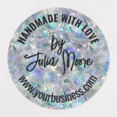 ホログラフィックオパール石背景 ラベル (デザイン1)