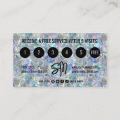 ホログラフィックオパール石背景 ロイヤリティカード (裏面)