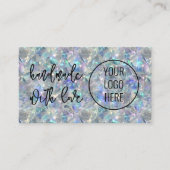 ホログラフィックオパール石背景 名刺 (正面)