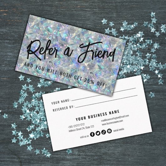 ホログラフィックオパール石背景 紹介カード