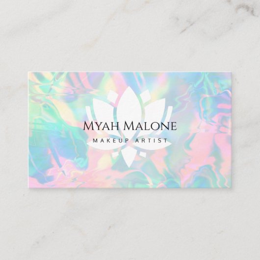 ホログラフィックオパール石蓮華 名刺 (正面)