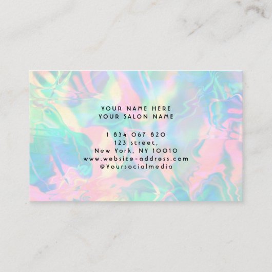 ホログラフィックオパール石蓮華 名刺 (裏面)