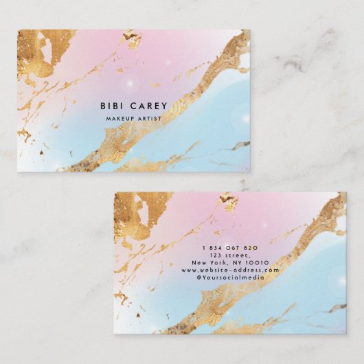 ホログラフィックオパール金絵を描箔名刺 名刺 (正面/裏面)