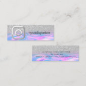 ホログラフィックオパール銀《写真》ぼけ味インスタグラム スキニー名刺 (正面/裏面)