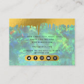 ホログラフィックオパール&金ゴールドメイクアップアーティスト美しいサロン 名刺 (裏面)